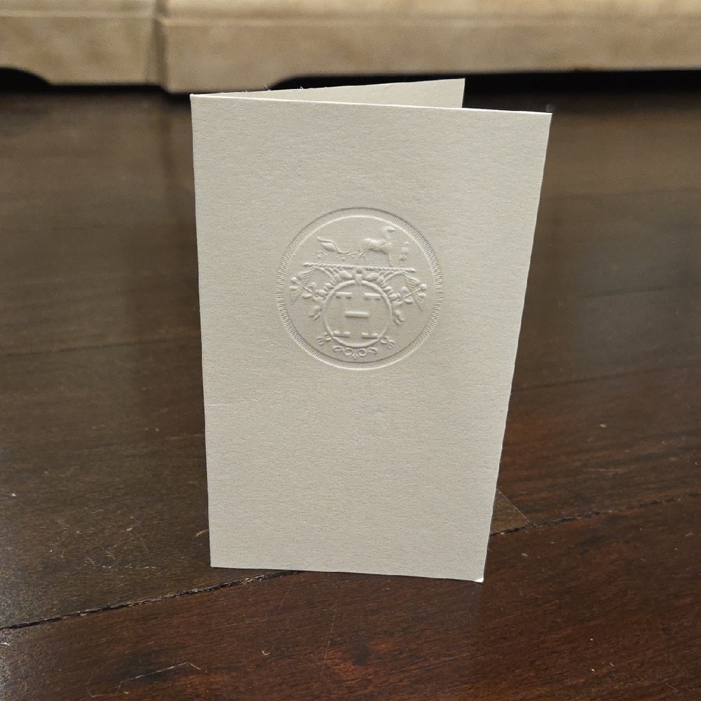 AUTHENTIC HERMES PARIS WHITE BLANK ENVELOPE CARD 5.5" X 3.5"